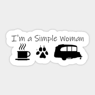 Airstream Basecamp "I'm a Simple Woman" - Coffee, Dogs & Basecamp Sticker